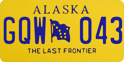 AK license plate GQW043