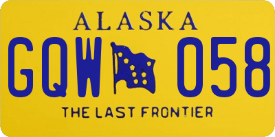 AK license plate GQW058