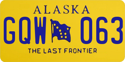 AK license plate GQW063