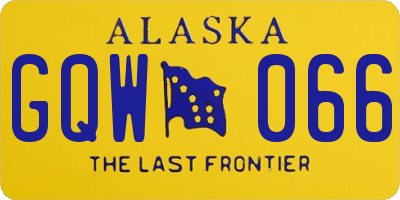 AK license plate GQW066