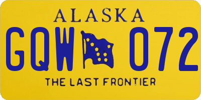 AK license plate GQW072
