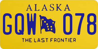 AK license plate GQW078
