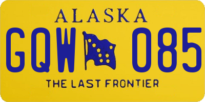 AK license plate GQW085