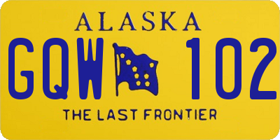 AK license plate GQW102
