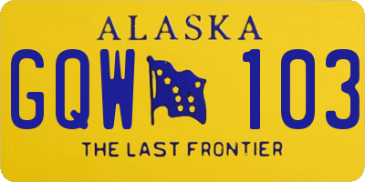 AK license plate GQW103