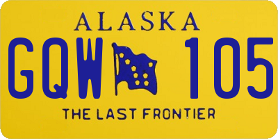 AK license plate GQW105