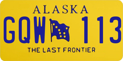 AK license plate GQW113