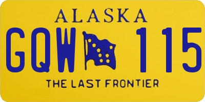 AK license plate GQW115
