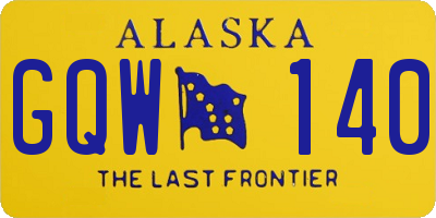 AK license plate GQW140