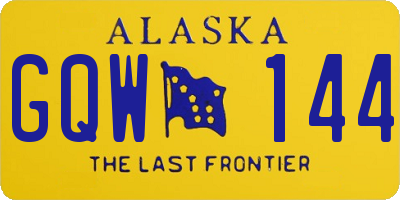 AK license plate GQW144