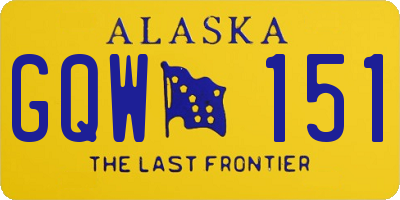 AK license plate GQW151