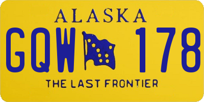 AK license plate GQW178