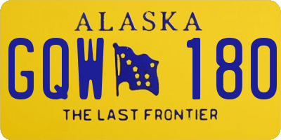 AK license plate GQW180