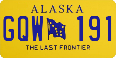 AK license plate GQW191