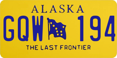 AK license plate GQW194
