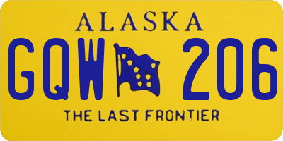 AK license plate GQW206