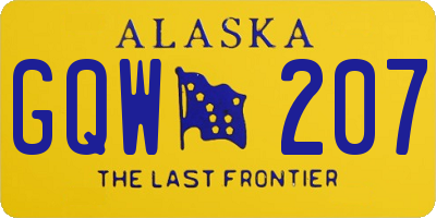 AK license plate GQW207