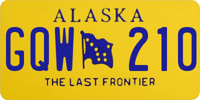 AK license plate GQW210