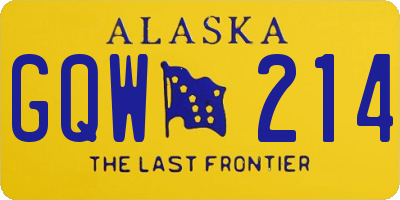 AK license plate GQW214