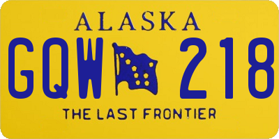 AK license plate GQW218