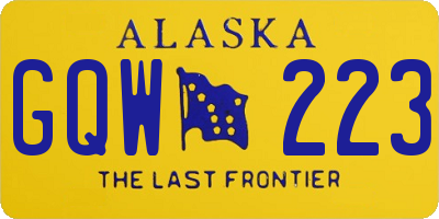 AK license plate GQW223