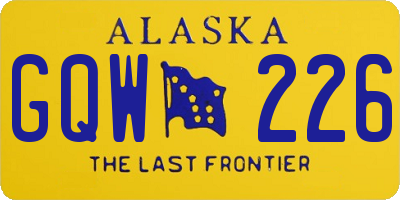 AK license plate GQW226