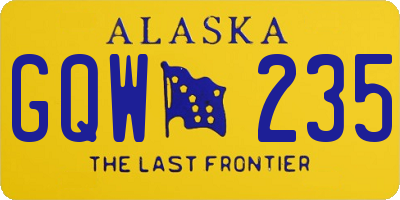 AK license plate GQW235