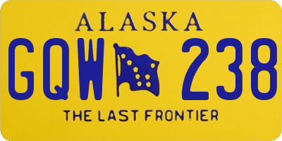 AK license plate GQW238