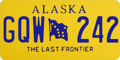 AK license plate GQW242
