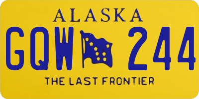 AK license plate GQW244