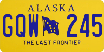 AK license plate GQW245