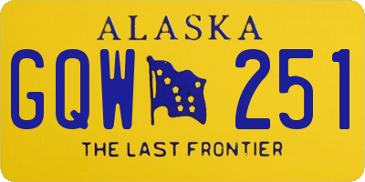 AK license plate GQW251