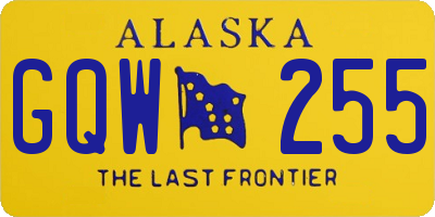 AK license plate GQW255