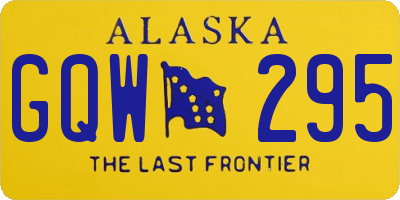 AK license plate GQW295