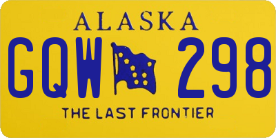 AK license plate GQW298