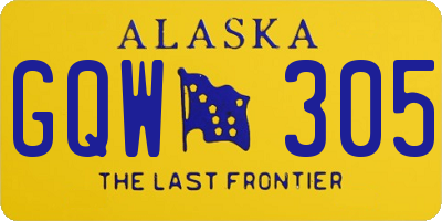 AK license plate GQW305