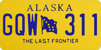 AK license plate GQW311