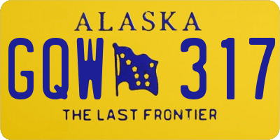 AK license plate GQW317