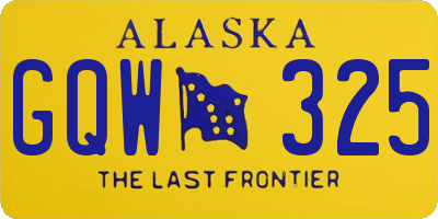 AK license plate GQW325