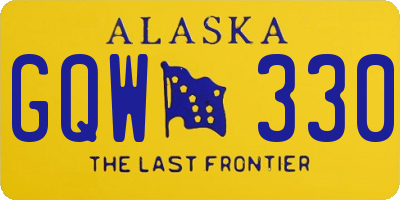 AK license plate GQW330
