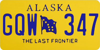 AK license plate GQW347
