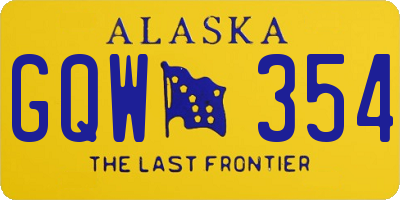 AK license plate GQW354