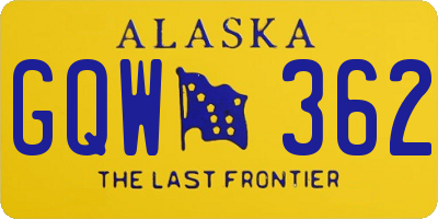 AK license plate GQW362