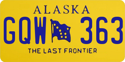 AK license plate GQW363