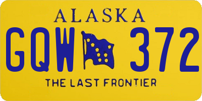 AK license plate GQW372