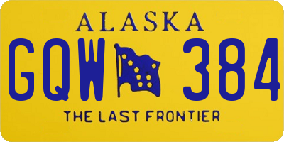 AK license plate GQW384