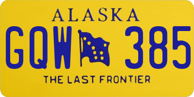 AK license plate GQW385