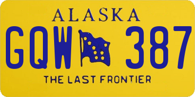 AK license plate GQW387