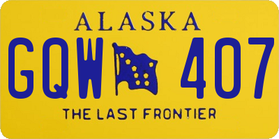AK license plate GQW407