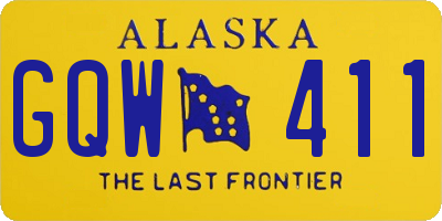 AK license plate GQW411
